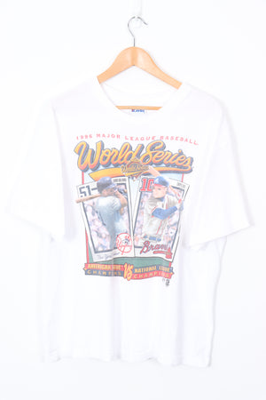 1996 Vintage MLB Baseball Cards Yankees vs Braves Tee (XL)
