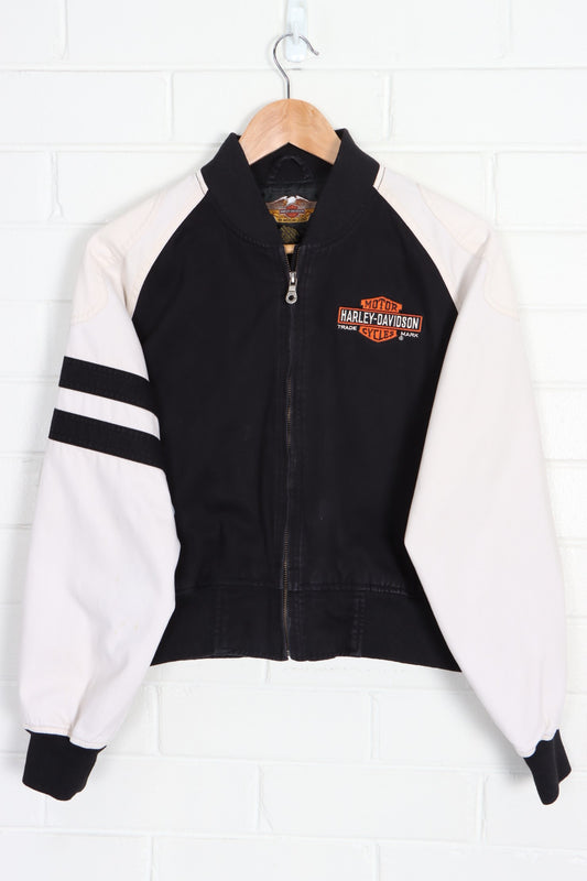 HARLEY DAVIDSON V-Twin Power Varsity Cropped Bomber Jacket (S) - Vintage Sole Melbourne