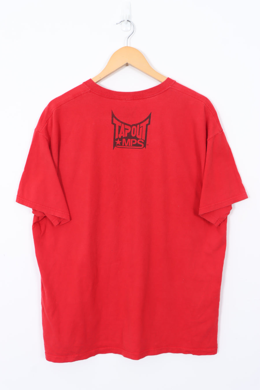 TAPOUT MPS Red Gothic Graphic Print Spell Out Y2K Style T-Shirt (XL)