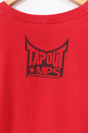 TAPOUT MPS Red Gothic Graphic Print Spell Out Y2K Style T-Shirt (XL)
