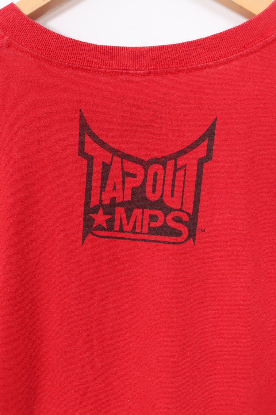 TAPOUT MPS Red Gothic Graphic Print Spell Out Y2K Style T-Shirt (XL)