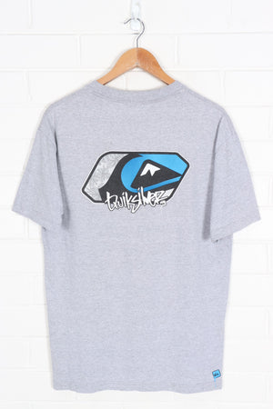 QUIKSILVER Surf Skate Blue & Grey Graphic Tee (M)