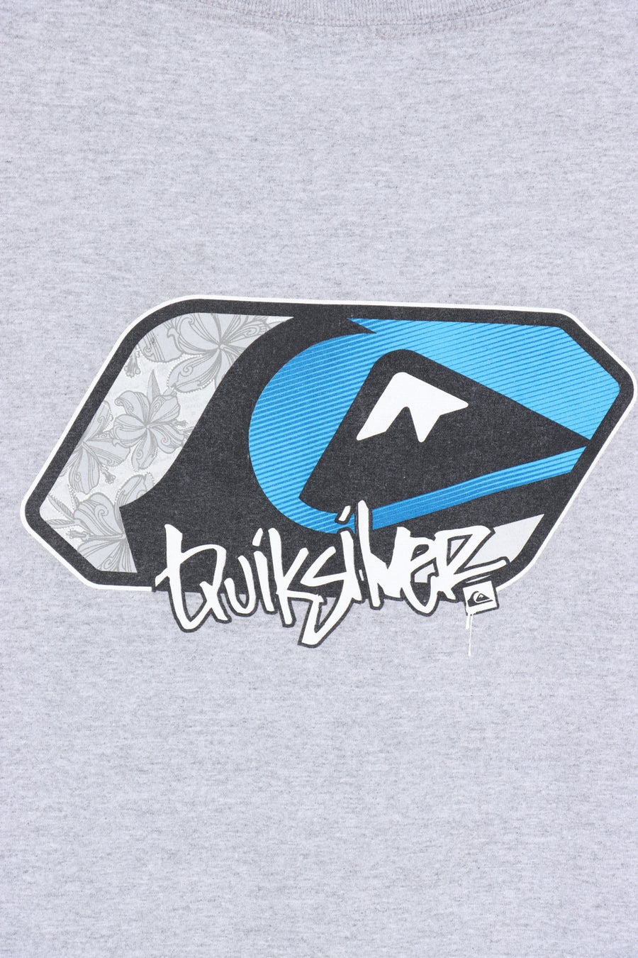 QUIKSILVER Surf Skate Blue & Grey Graphic Tee (M)