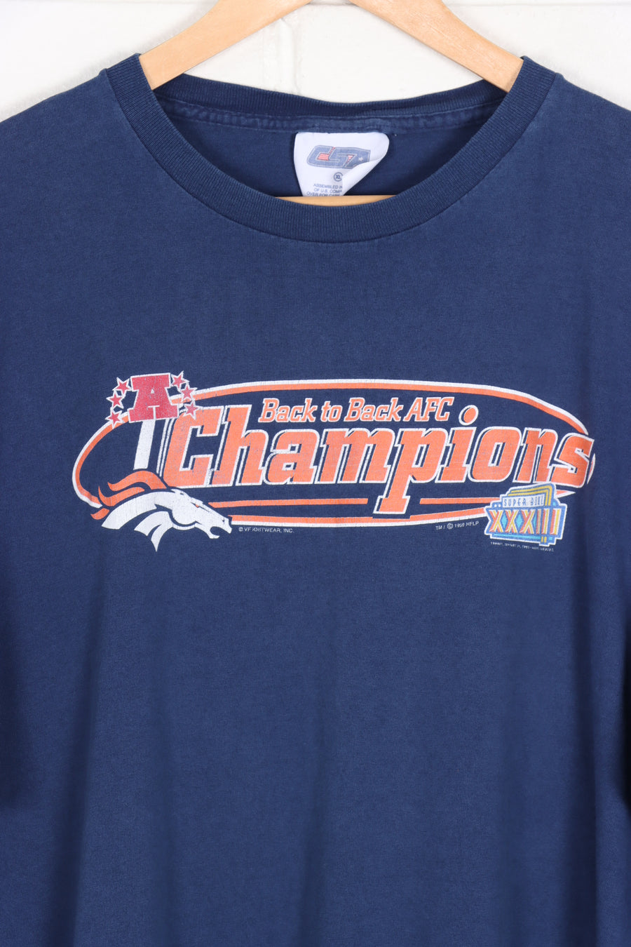 1999 Vintage SUPER BOWL Back to Back Champions Tee (XL)