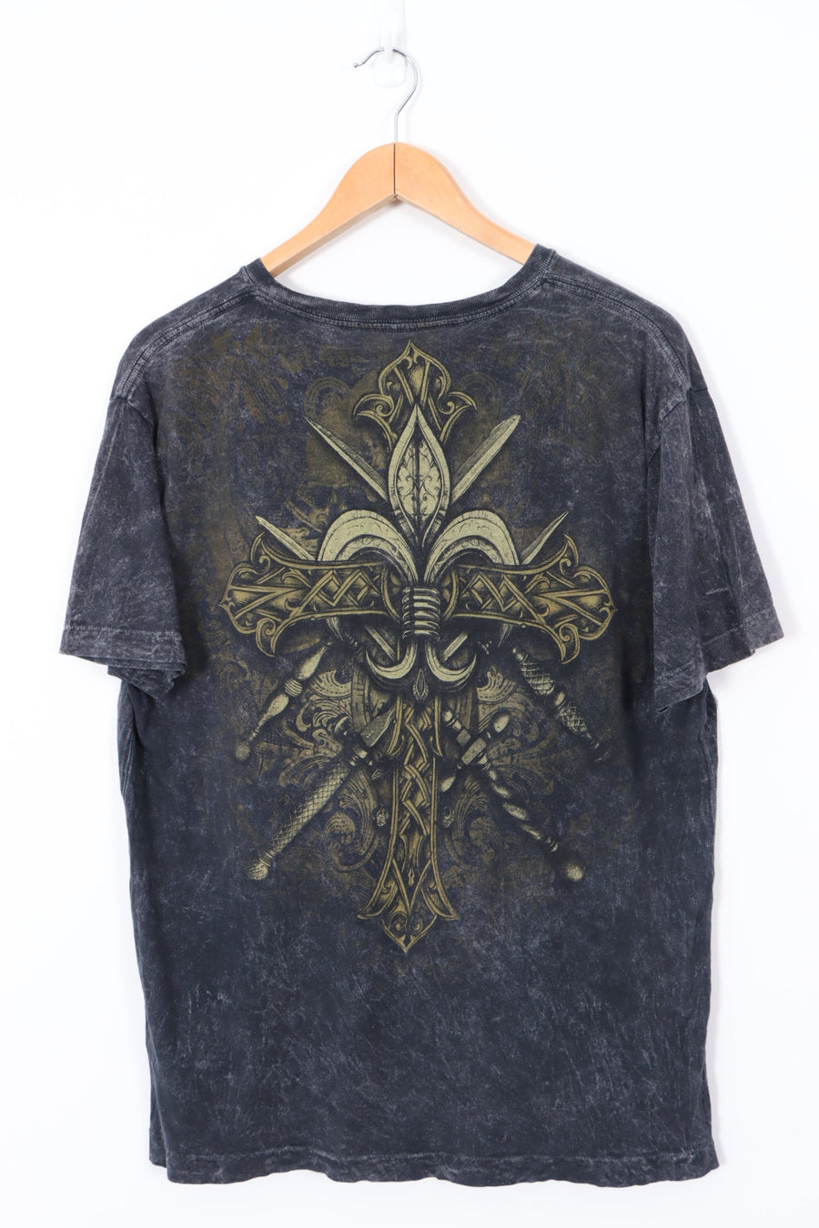 ELITE MMA Gothic Grunge Y2K Style Front Back Graphic T-Shirt (L)