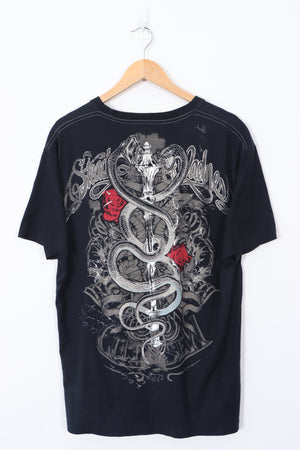 MARC ECKO Large Snake and Sword Graphic Black T-Shirt (XL)