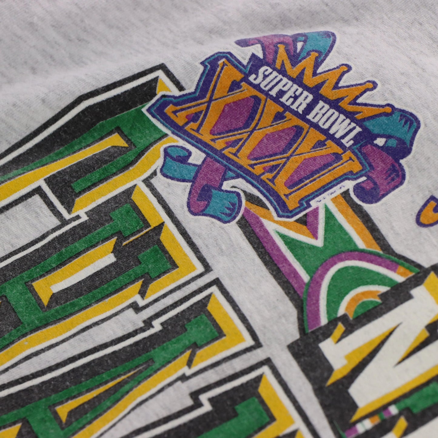 Vintage 1997 Superbowl XXXI Green Bay Packers Grey T-Shirt (XL)