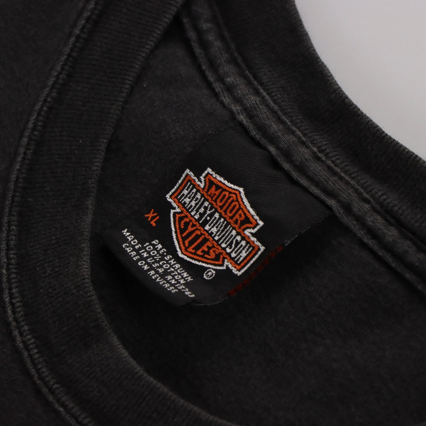 HARLEY DAVIDSON Vintage Flame Faded USA Made Motorcycle T-Shirt (XL)