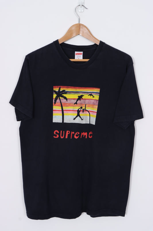SUPREME Dolphins Dunk Black T-Shirt USA Made (M)