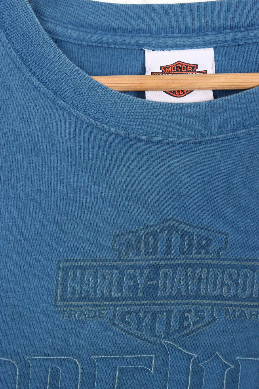 HARLEY DAVISON Blue 'Screw It, Lets Ride' Texas USA Made Tee (L-XL)