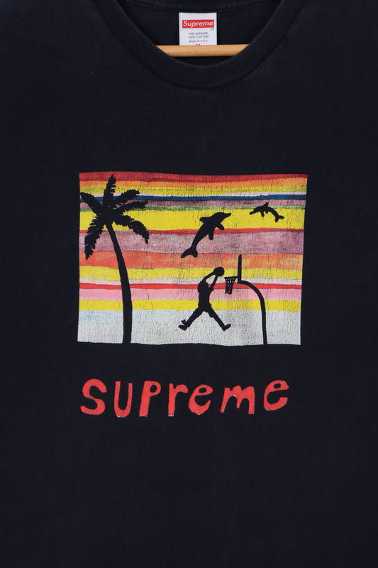 SUPREME Dolphins Dunk Black T-Shirt USA Made (M)