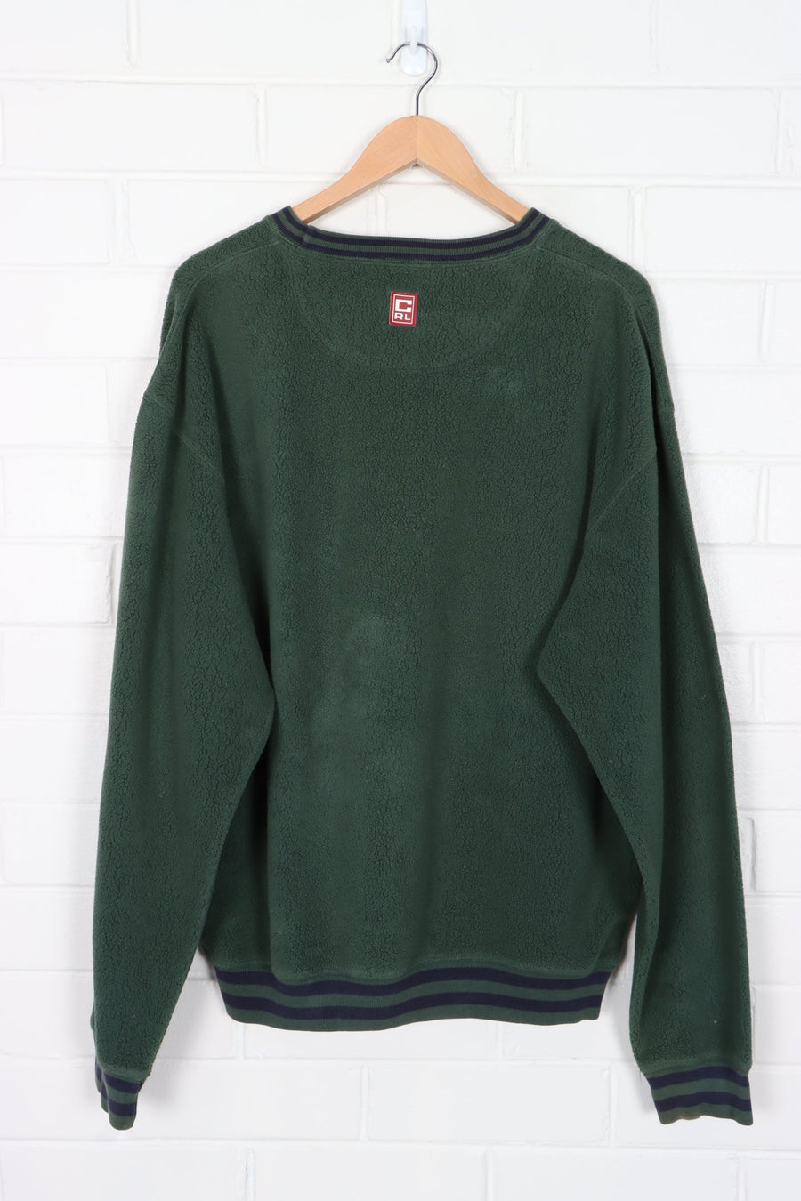 RALPH LAUREN CHAPS Green Ringer Fleece Sweatshirt (L)