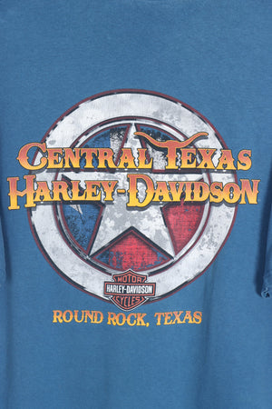 HARLEY DAVISON Blue 'Screw It, Lets Ride' Texas USA Made Tee (L-XL)