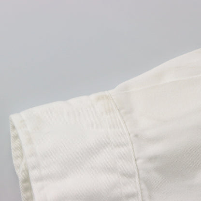 Vintage RALPH LAUREN White & Navy Embroidered Pony Button-Down Long Sleeve Shirt USA Made (XL)