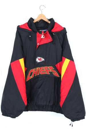 STARTER Chiefs Embroidered 1/4 Zip Panel Jacket Korean Made (XXL)