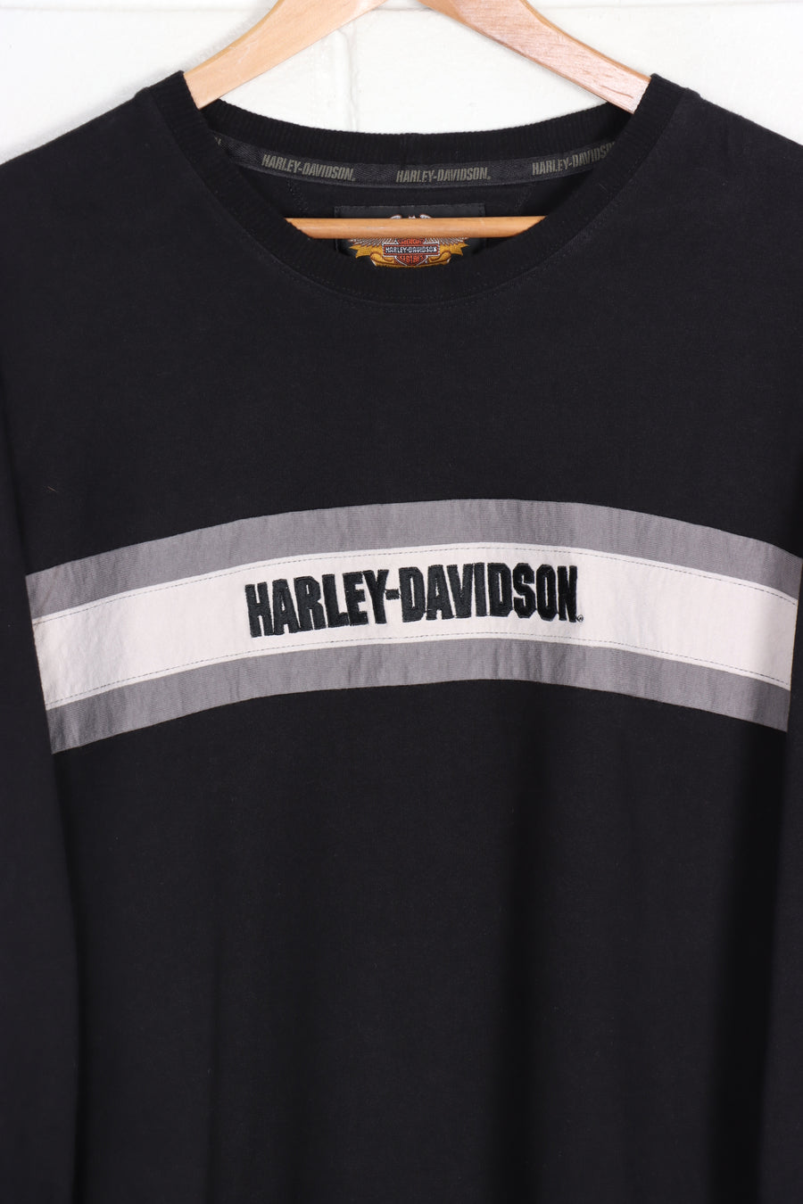 HARLEY DAVIDSON Spell Out Stripe Long Sleeve Tee (XXL-XXXL)