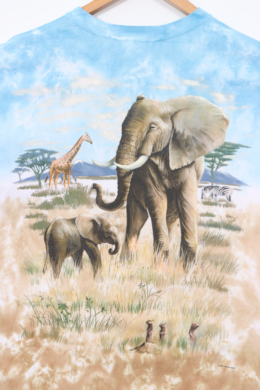 RAINFOREST CAFE 1999 Elephant Safari LIQUID BLUE T-Shirt (L)