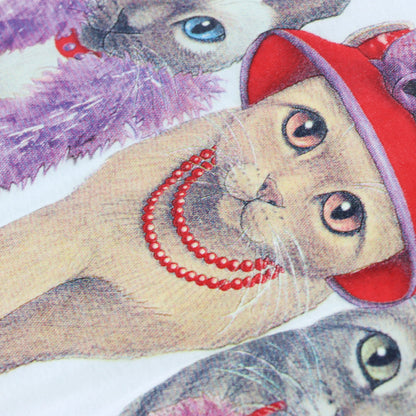 Vintage 'Strut Your Stuff' Three Fashion Cat Ringer Baby Tee (L)
