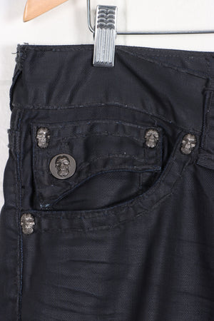 LAGUNA BEACH Black Denim Sugar Skulls Y2K Jeans USA Made (38)