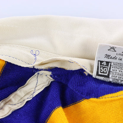 Vintage English Made Blue & Yellow Single Stitch EUROPA Knit Rugby Jumper (M TALL)