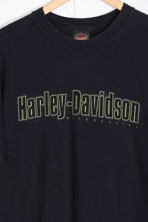 HARLEY DAVIDSON 'Trenton World Class' Neon Green USA Made Tee (M-L)
