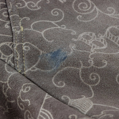 BABY PHAT Brown & Tan Y2K Gold Embroidered Faux Fur Lined Coat (Women's M)