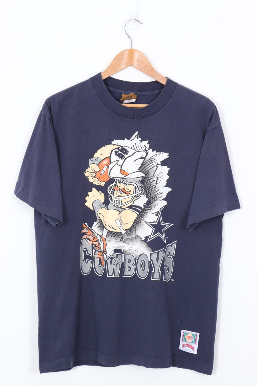 NUTMEG Dallas Cowboys NFL Player Cartoon Football Tee (L)