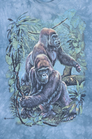 THE MOUNTAIN Tami Alba Gorilla Jungle Blue Tie Dye T-Shirt (S)