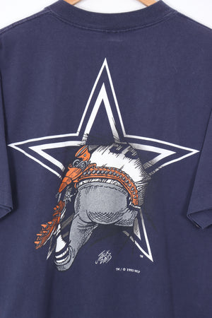 NUTMEG Dallas Cowboys NFL Player Cartoon Football Tee (L)