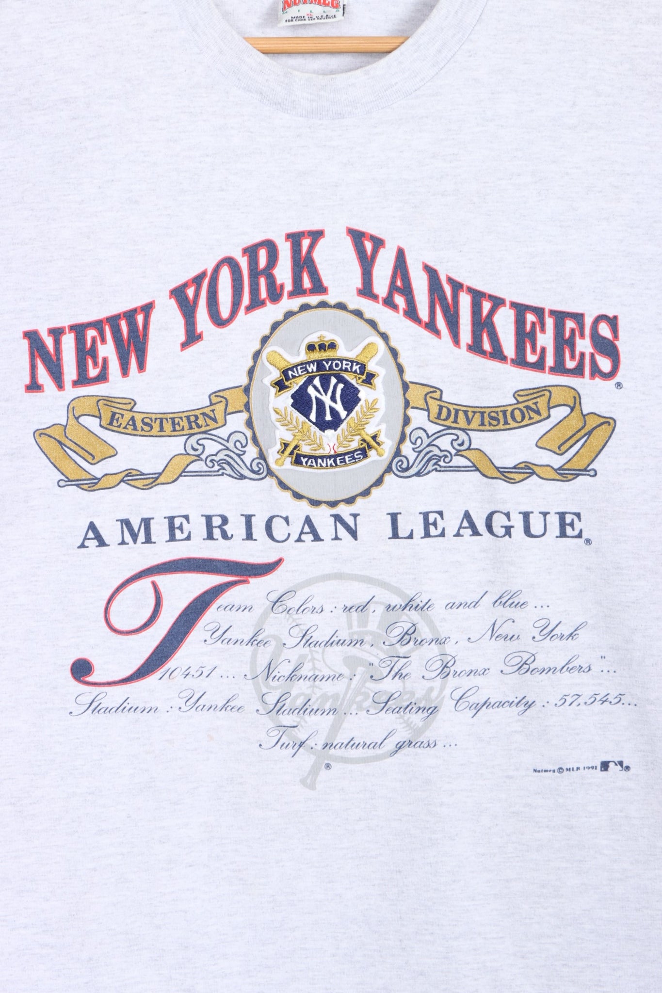 MLB New York Yankees 1991 Single Stitch NUTMEG T-Shirt (XL