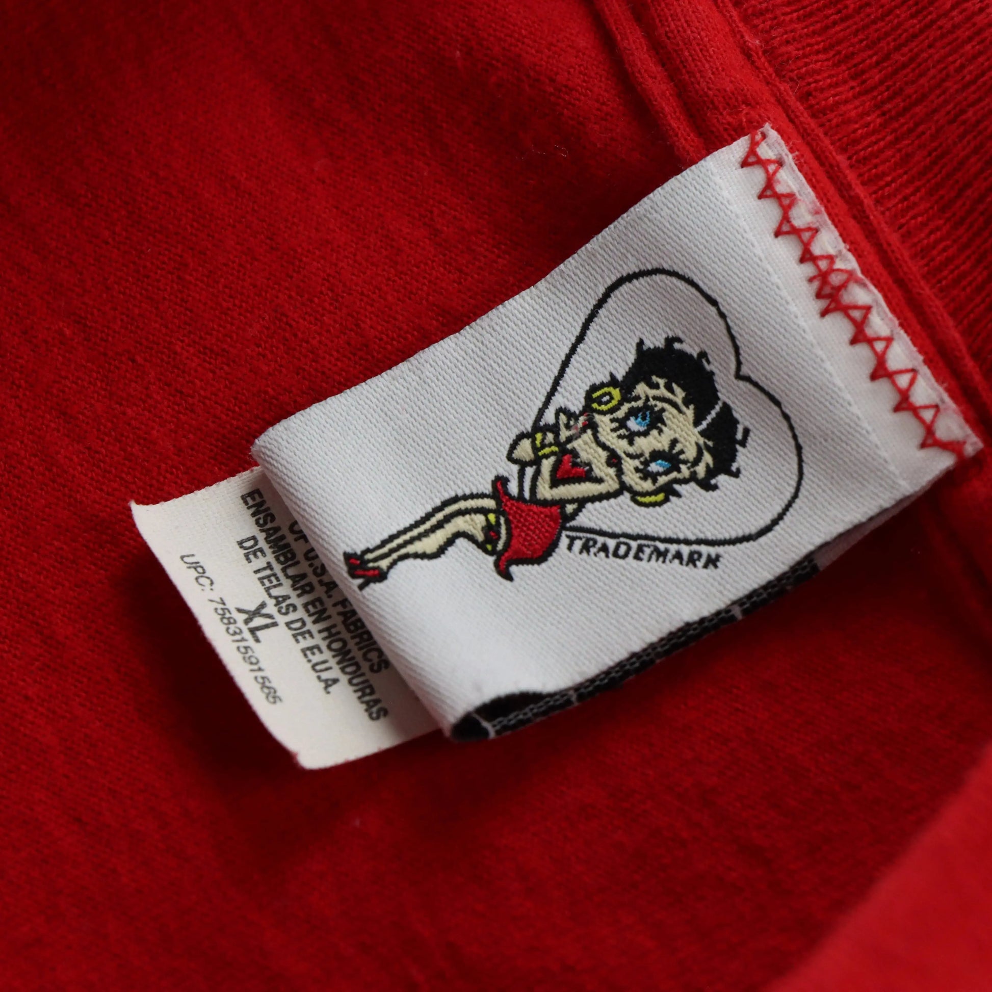 BETTY BOOP Y2K 'Bad As I Wanna Be!' Motorcycle Red Vintage T-Shirt (XL-XXL) Vintage Sole Melbourne