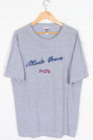 MLB Atlanta Braves Embroidered Spell Out Logo T-Shirt (XL)
