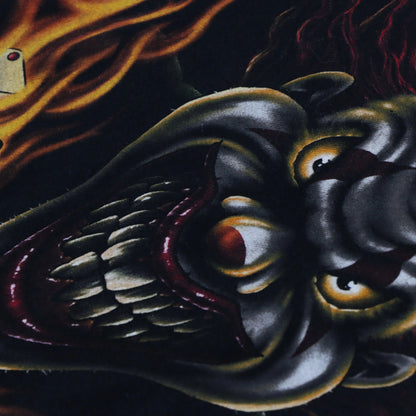 Vintage HARLEY DAVIDSON Clown Flaming Dice Motorcycle T-Shirt (XL)