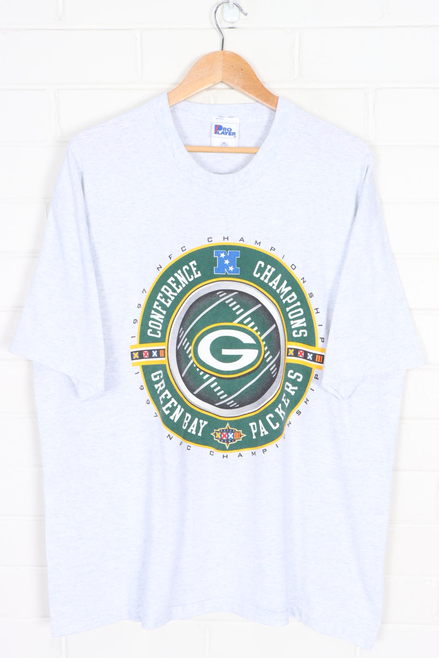 NFL Green Bay Packers 1997 NFC Championship Single Stitch Tee USA Made (XXL)