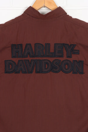 HARLEY DAVIDSON Brown Front Back Short Sleeve Shirt (L)