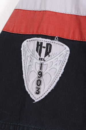 HARLEY DAVIDSON Colour Block Short Sleeve Mechanics Shirt (L)