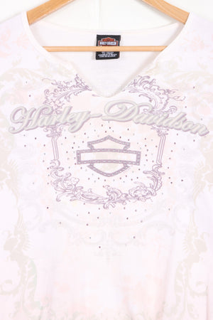 HARLEY DAVIDSON Embellished Baroque Long Sleeve T-Shirt (S)