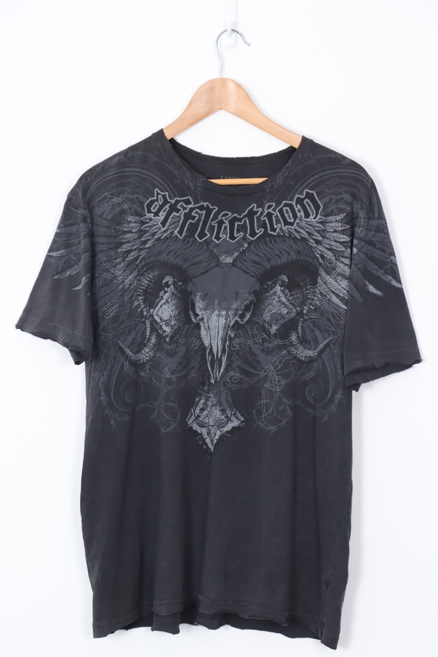 AFFLICTION Skull Feathers All Over Print (L-XL)