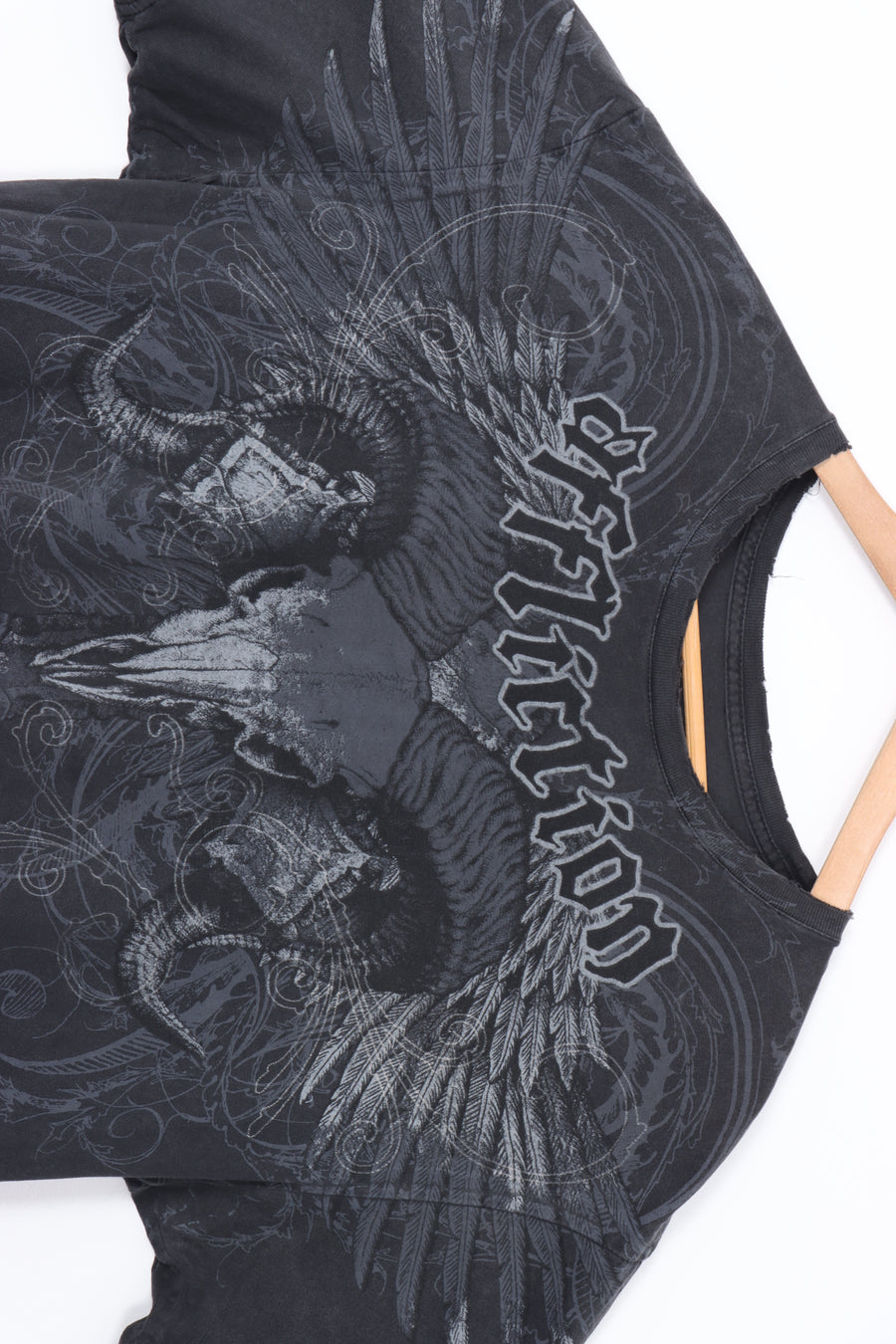 AFFLICTION Skull Feathers All Over Print (L-XL)