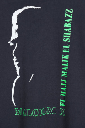 Malcolm X Silhouette 'El Hajj Malik El Shabazz' Fluro Green Print Tee (M-L)