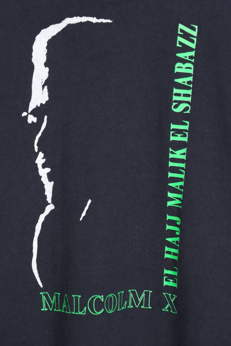 Malcolm X Silhouette 'El Hajj Malik El Shabazz' Fluro Green Print Tee (M-L)