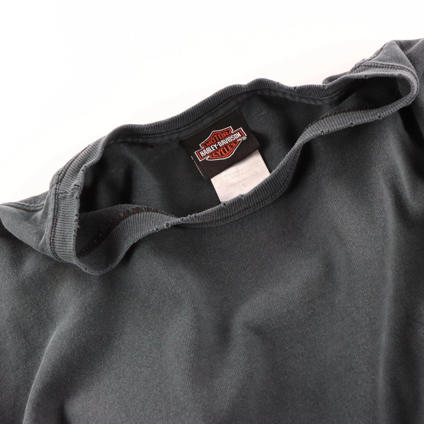 Vintage HARLEY DAVIDSON Detroit Double Sided Y2K Long Sleeve Tee USA Made (M-L)