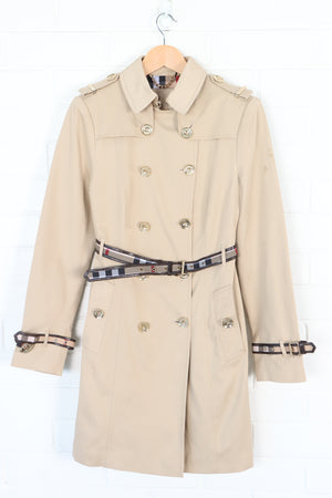 REPLICA Burberry Beige Nova Check Belt Trench Coat (Women's 8)