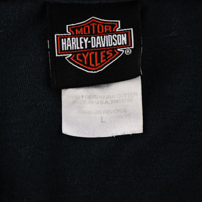 Vintage HARLEY DAVIDSON Detroit Double Sided Y2K Long Sleeve Tee USA Made (M-L)
