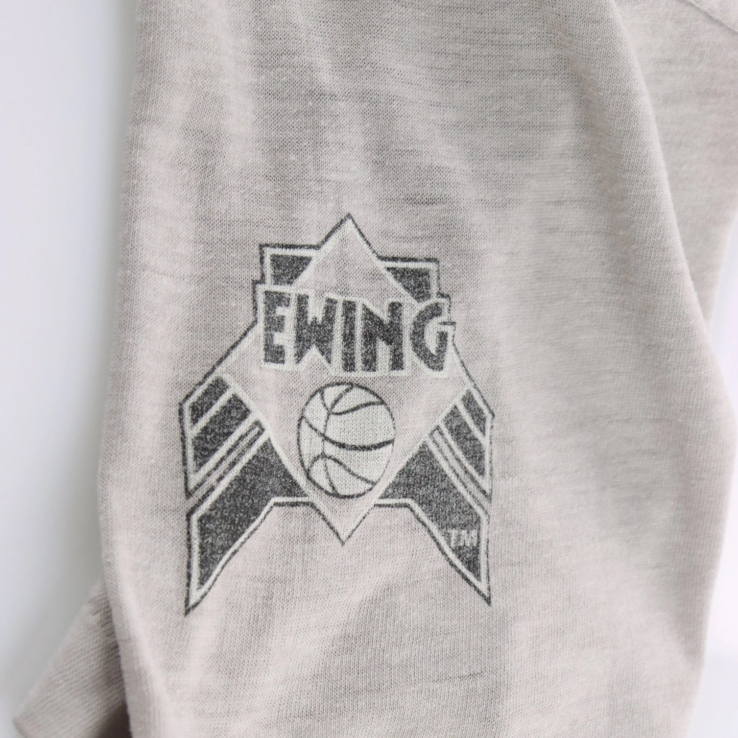 Vintage ADIDAS Patrick Ewing Single Stitch USA Made Light Grey T-Shirt (L TALL)