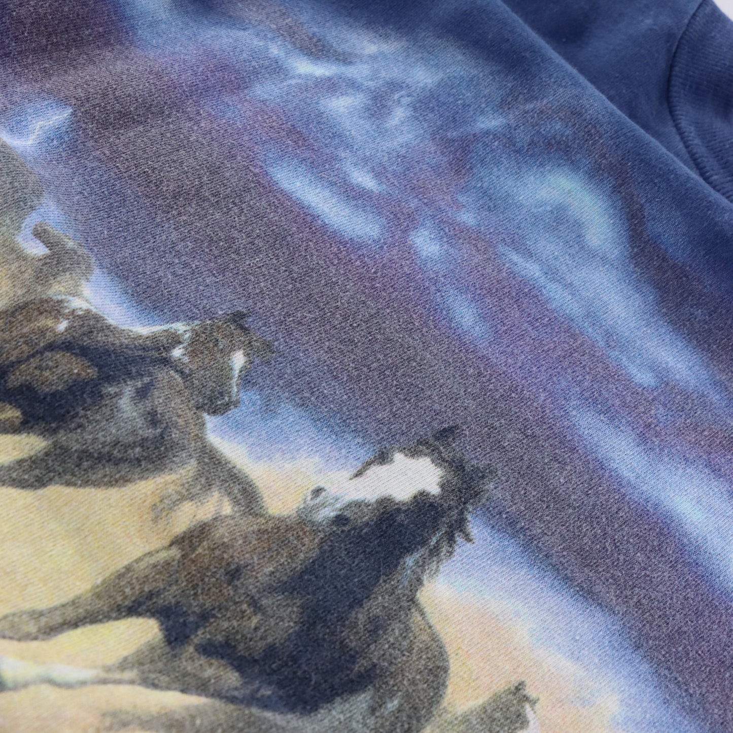 Vintage 1999 THE MOUNTAIN Wild Horses Blue Tie Dye T-Shirt (XL TALL) Vintage Sole Melbourne