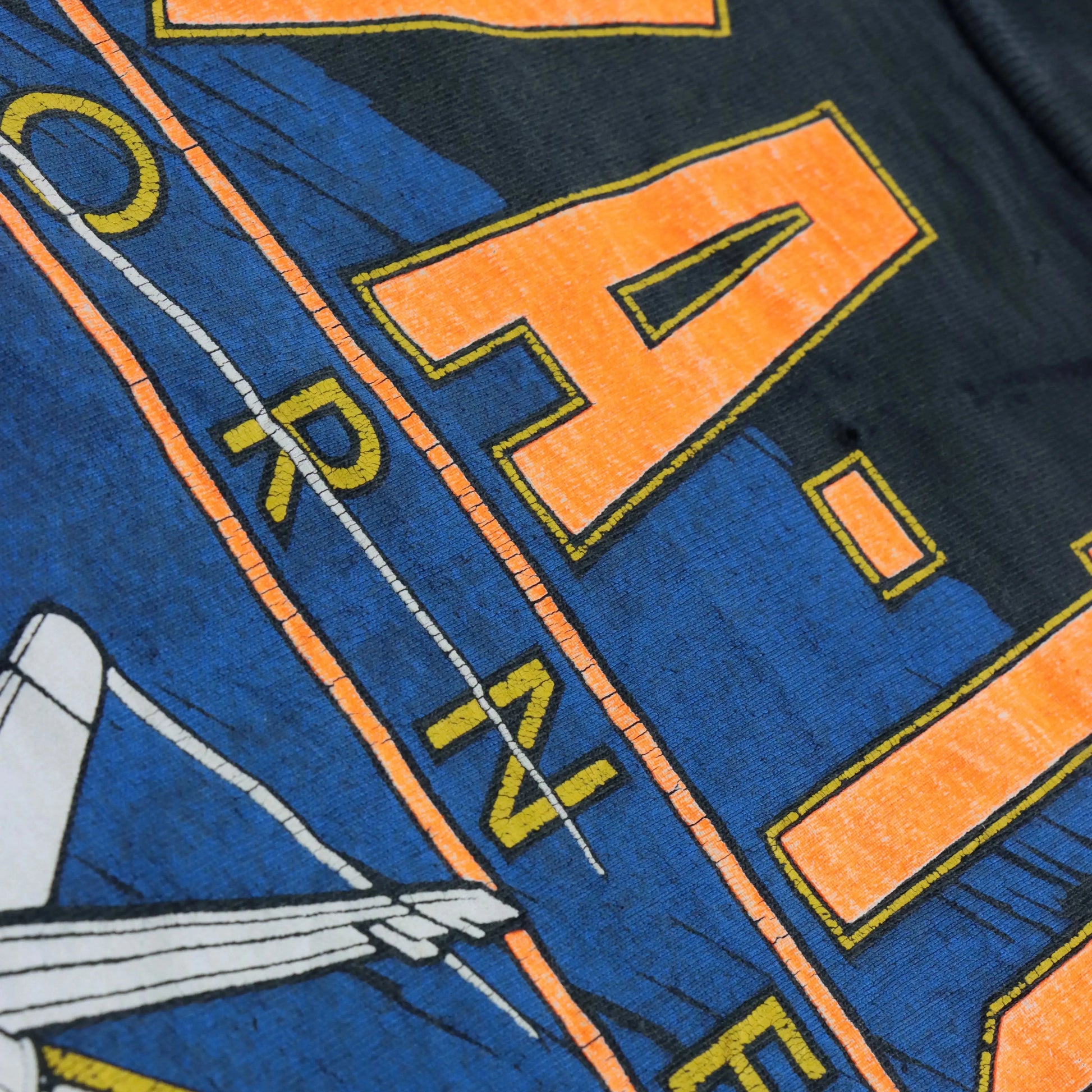 Vintage 1991 Black & Neon F/A-18 Hornet Fighter Jet Single Stitch Tee USA Made (L-XL) Vintage Sole Melbourne