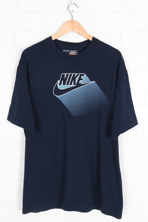 NIKE Swoosh Blue Dots Spell Out Navy Tee (XL)