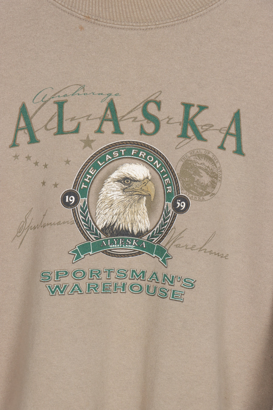 Alaska Sportsman's Warehouse Bald Eagle Brown Sweatshirt (L)