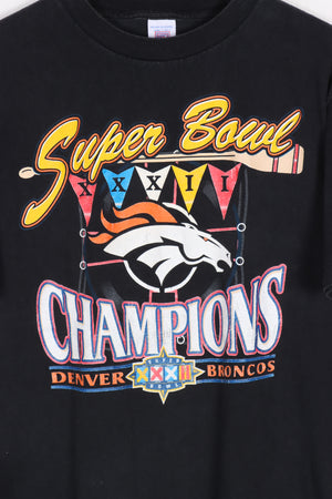 VINTAGE 1998 SUPER BOWL Logo 7 Broncos Champion Tee (M)